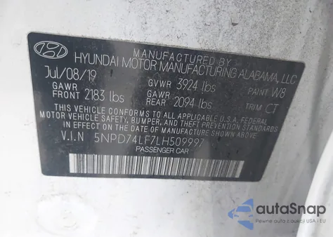 2020 Hyundai Elantra Se from USA, damaged, VIN 5NPD74LF7LH509997
